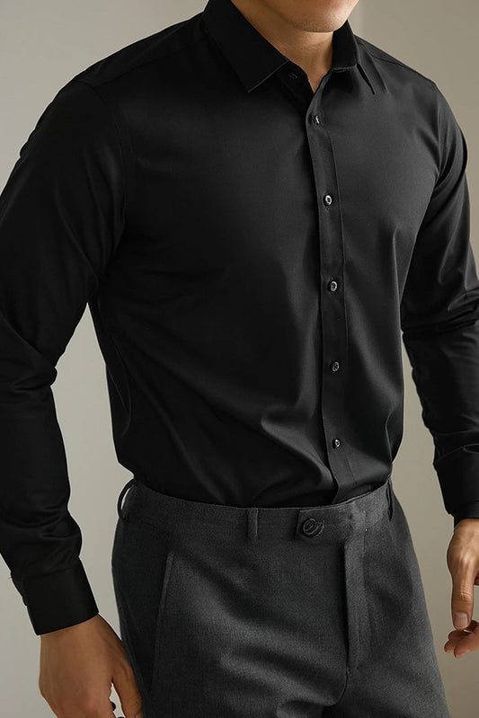 [AJ-MAN'S] PREMIUM BLACK FORMAL SHIRT