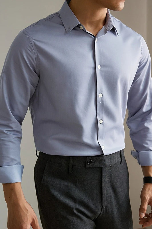 [AJ-MAN'S] PREMIUM STEEL BLUE FORMAL SHIRT