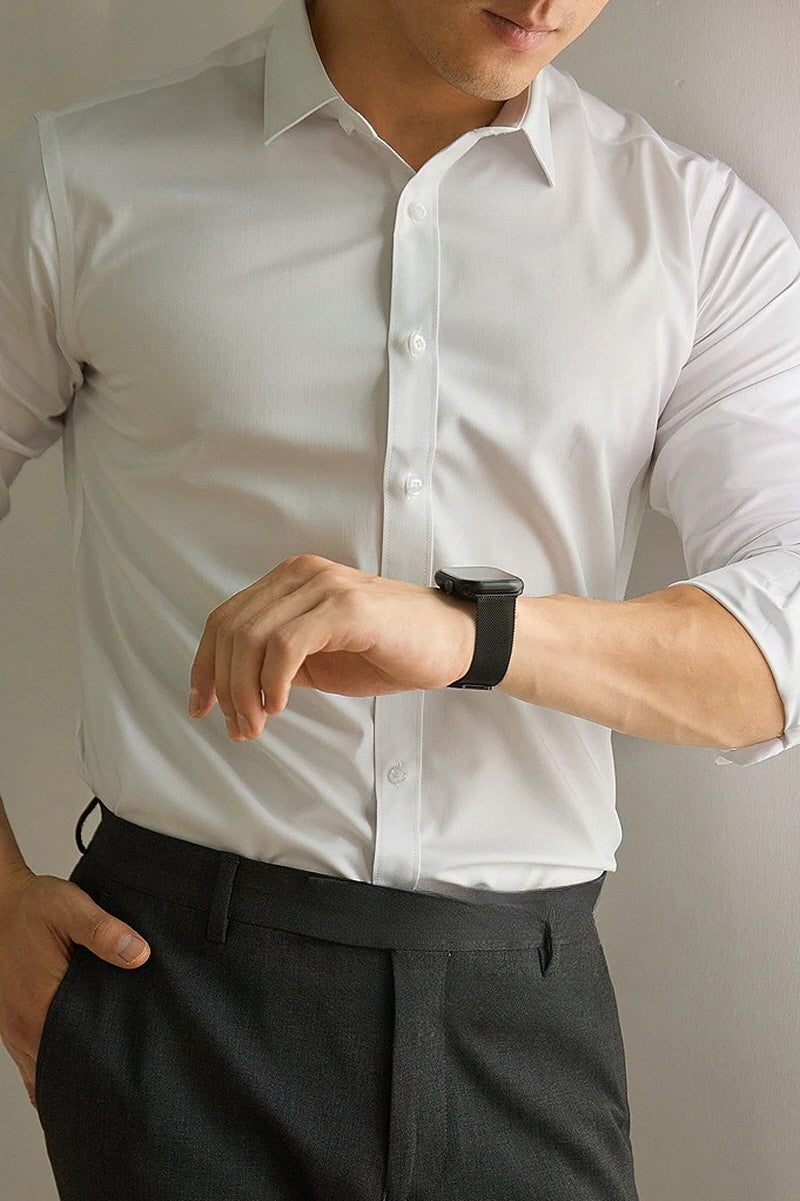 [AJ-MAN'S] PREMIUM WHITE FORMAL SHIRT