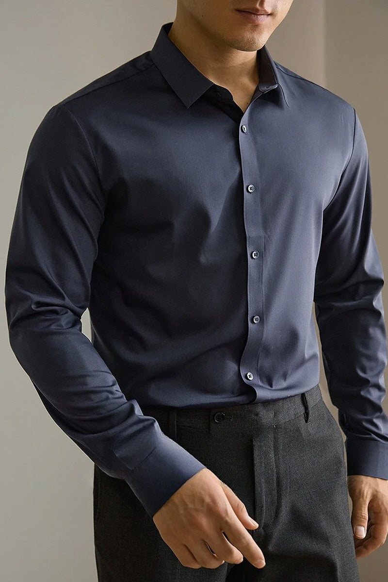 [AJ-MAN'S] PREMIUM LIGHT NAVY FORMAL SHIRT