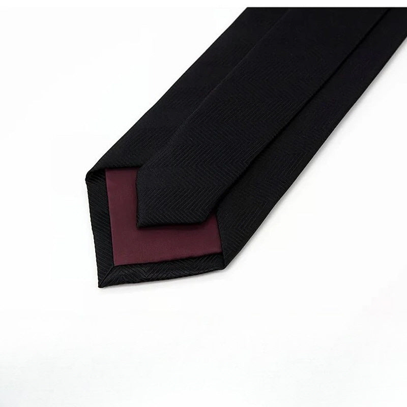 [AJ-MAN'S] BLACK HERRINGBONE TIE