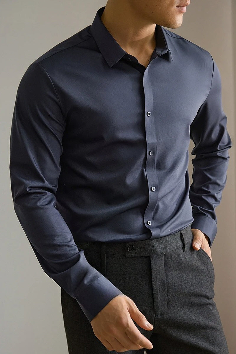 [AJ-MAN'S] PREMIUM LIGHT NAVY FORMAL SHIRT