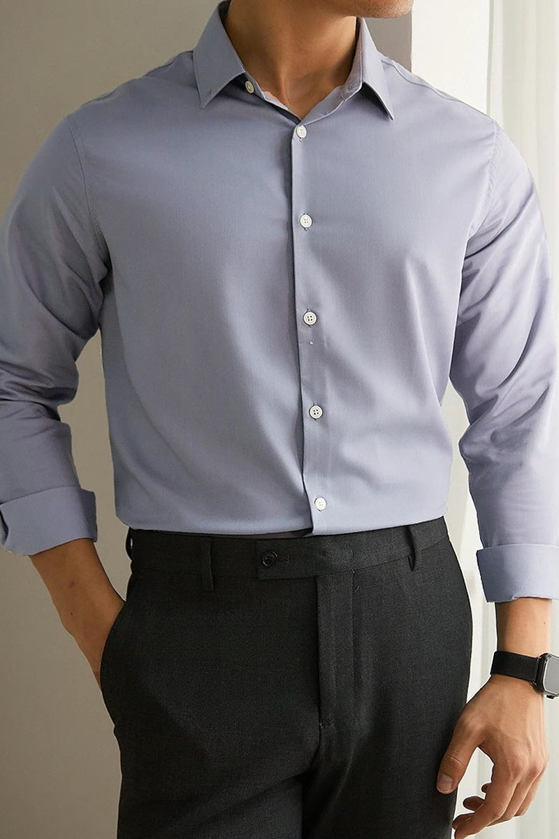 [AJ-MAN'S] PREMIUM STEEL BLUE FORMAL SHIRT