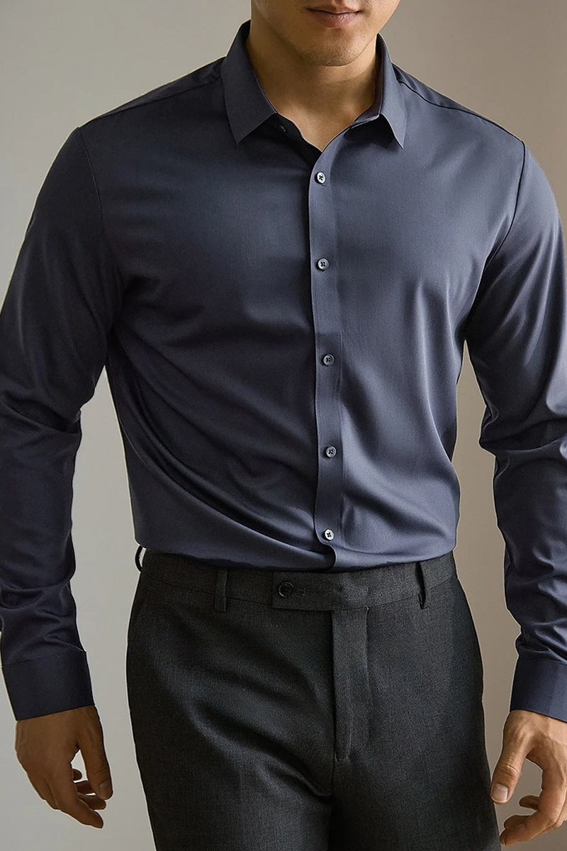 [AJ-MAN'S] PREMIUM LIGHT NAVY FORMAL SHIRT