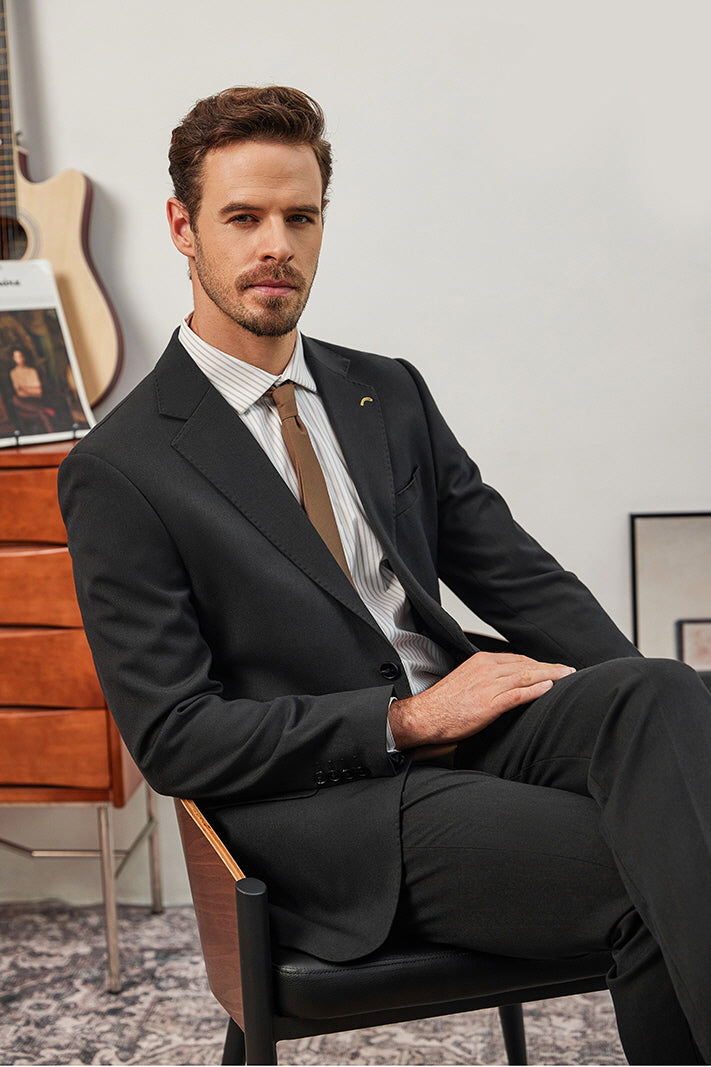 [AJ-MAN'S] REGULAR FIT BLACK SUITS