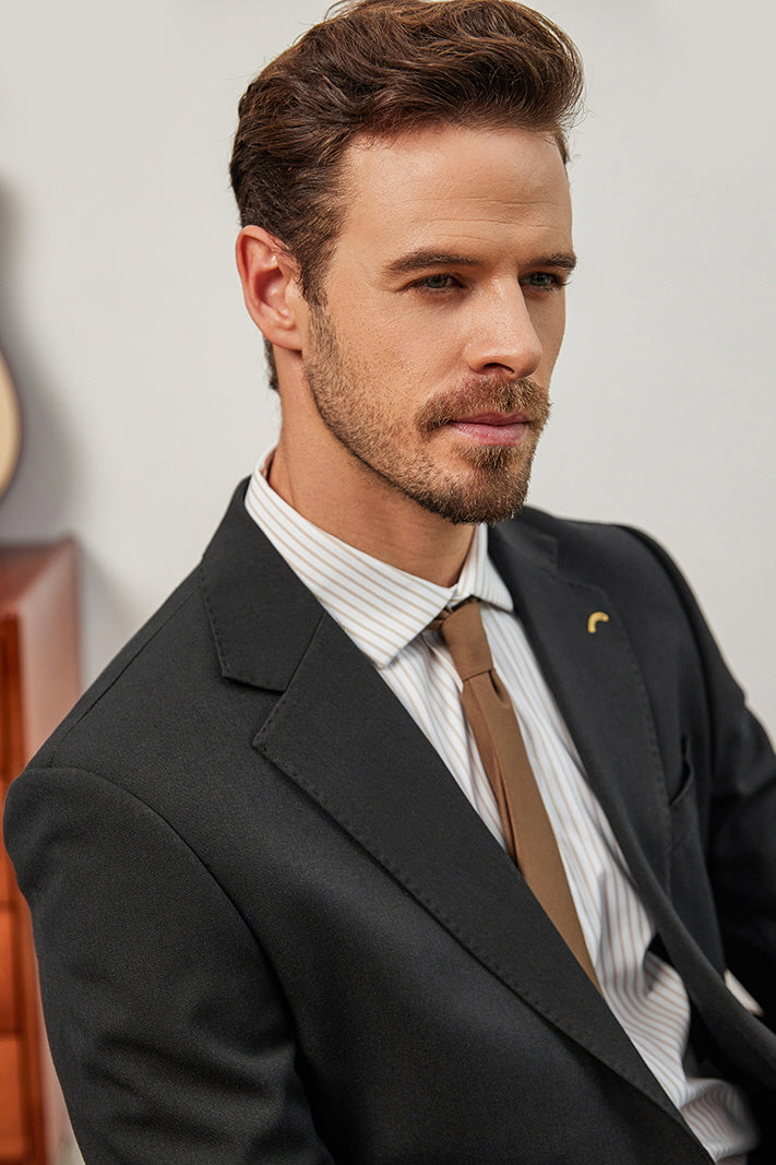 [AJ-MAN'S] REGULAR FIT BLACK SUITS